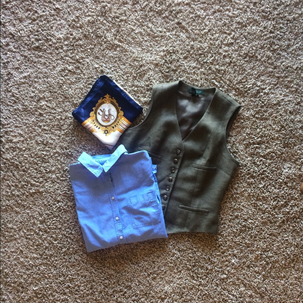 Ralph Lauren vest, scarf and shirt